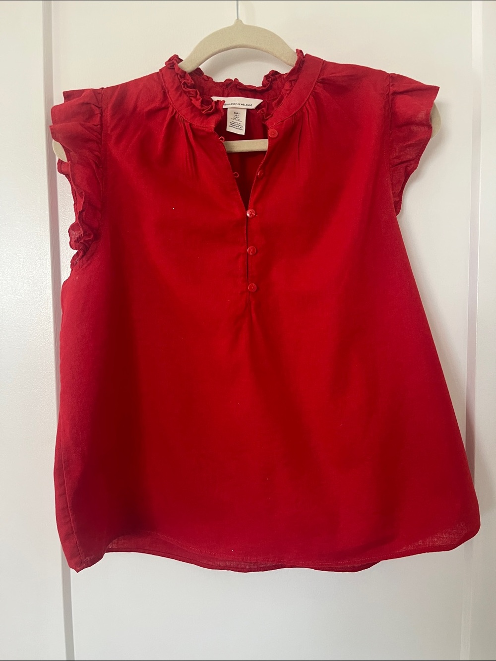 H&M Red Ruffle Sleeve Blouse